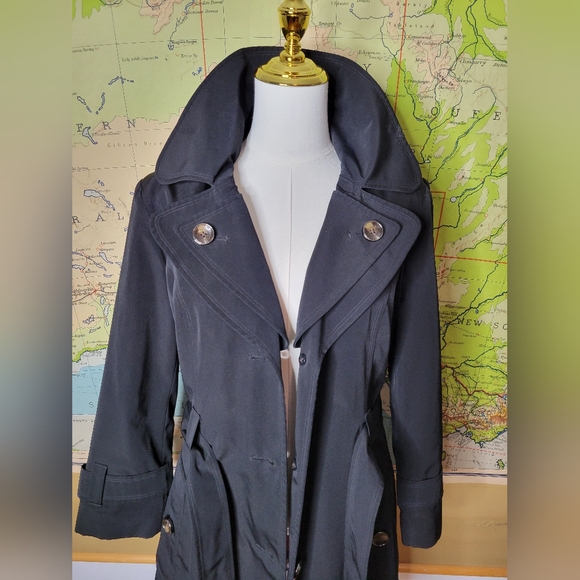 Tower By London Fog Trench Coat, Size SM Winter Rain Cold Jacket Chic Sexy Class - Picture 8 of 9